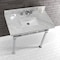 Kingston Brass KVPB36MSQ1 36-Inch Carrara Marble Console Sink, Marble White/Polished Chrome KVPB36MSQ1 - alternate 2